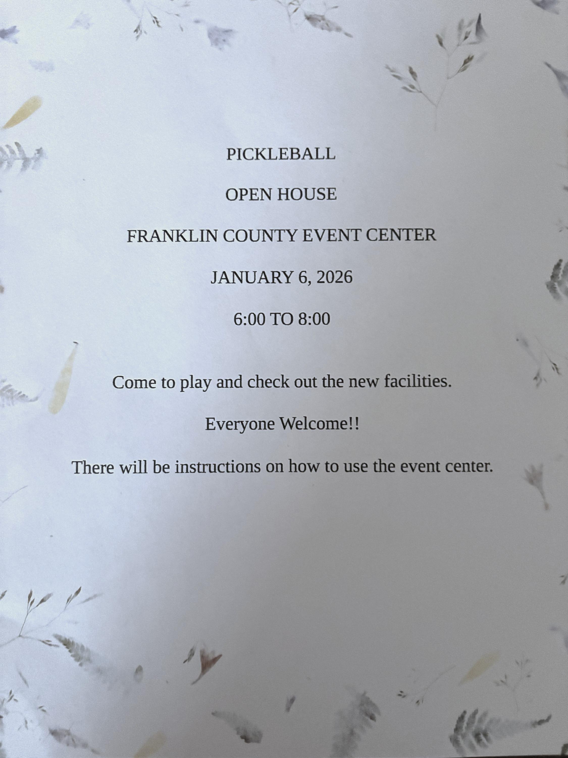 pickleball open house